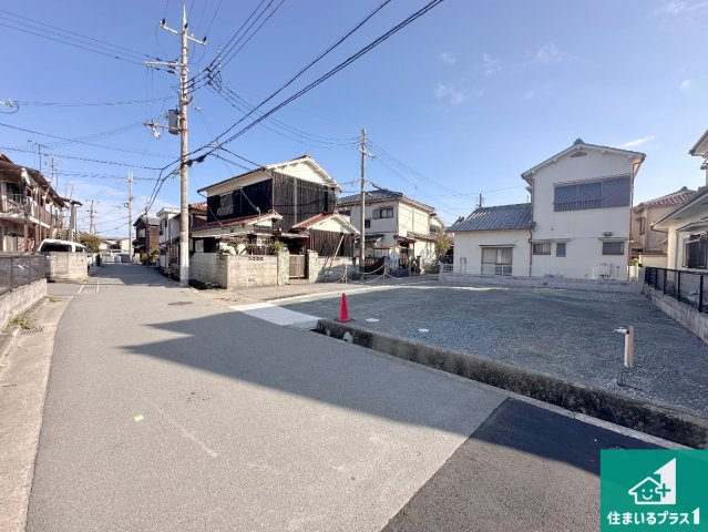 明石市大久保町江井島　第3期　新築一戸建ての前面道路含む現地写真|周辺は落ち着いた街並みの住宅地！子育てがしやすい住環境です！まだ未完成ですが、現地でしかわからない事もございます。是非一度ご覧ください。