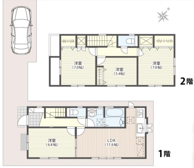 新座市あたご3丁目戸建の間取り