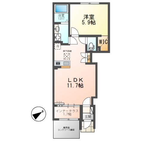 （仮称）千葉市若葉区小倉町新築アパートの間取り