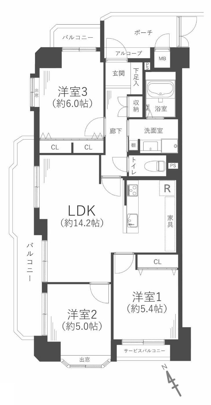 シャルマンフジ住之江公園・アミューゼの間取り