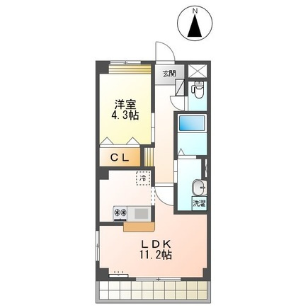 熊本市中央区上水前寺１丁目の賃貸マンションの間取り