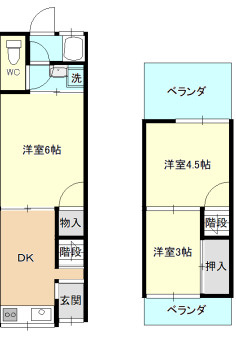 利回り13.09％ 堺市駅徒歩9分・月4.2万円で賃貸中テラスの間取り