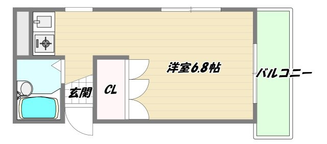 大阪市東淀川区淡路１丁目の賃貸マンションの間取り