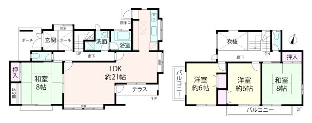 西宮市北六甲台四丁目　中古戸建の間取り