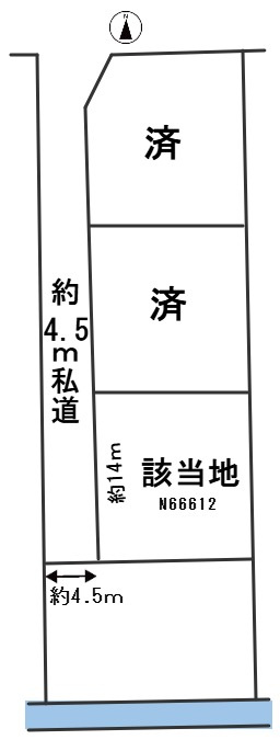 ６６６１２　羽島郡笠松町北及土地の区画図