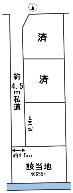 ６６５５４　羽島郡笠松町北及土地の区画図