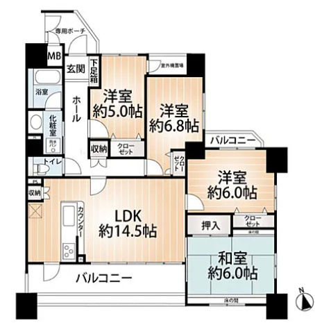 ダイアパレス六ツ門の間取り