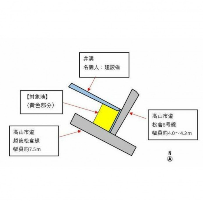 2026/2/1価格変更　土地　高山市松倉町　700万の区画図