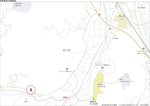 2026/2/1価格変更　土地　高山市松倉町　700万の地図