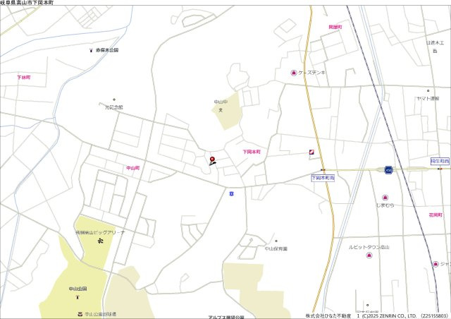 2026/2/4価格変更　中古　高山市下岡本町　880万の地図
