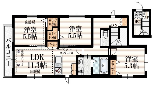 牟礼アパートメントの間取り