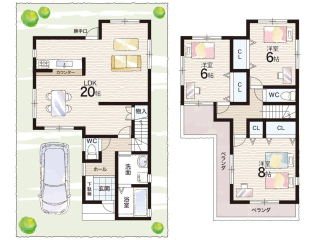 尼崎市食満　中古一戸建ての間取り