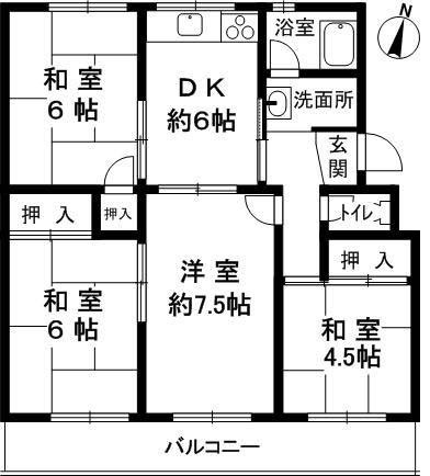 名谷8団地36号棟の間取り