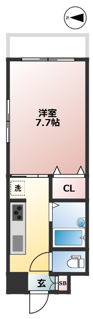 プチプルハイム駒沢　バストイレ別　角部屋　駒沢公園至近の間取り