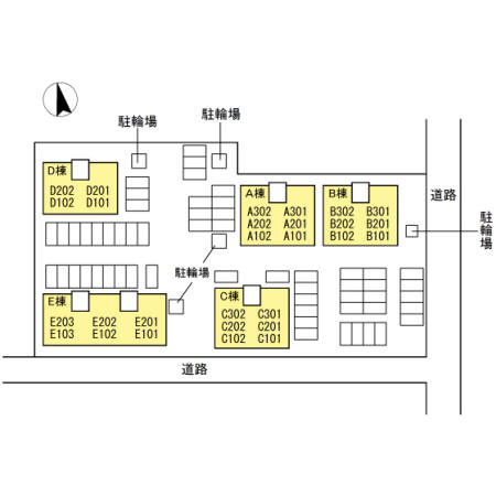 リビングタウン旭川　B棟の区画図