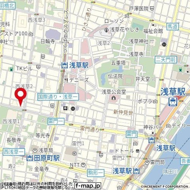 台東区西浅草２丁目の賃貸マンションの地図