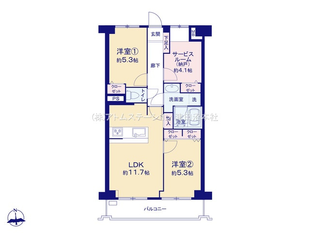 【間取り】 | アトムセレクト　ライオンズマンション船橋第5　7階