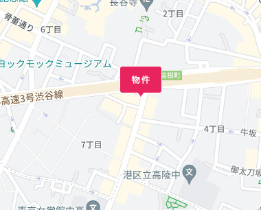港区南青山７丁目の賃貸マンションの地図