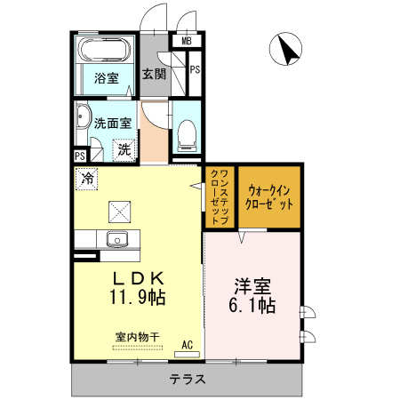 D-roomＫの間取り