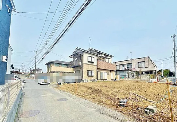 野田市中根5期　売地　56坪の前面道路含む現地写真