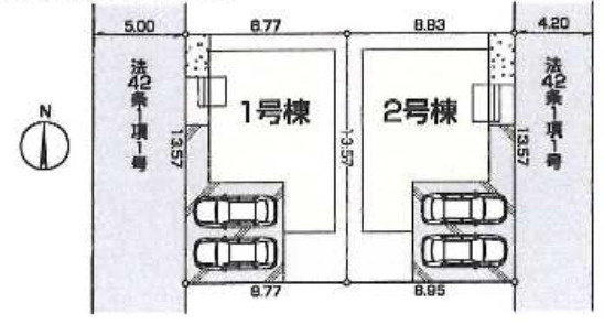 【仲介手数料無料】所沢市北秋津９期全２棟２号棟　所沢市の新築なら西武ハウジングの区画図
