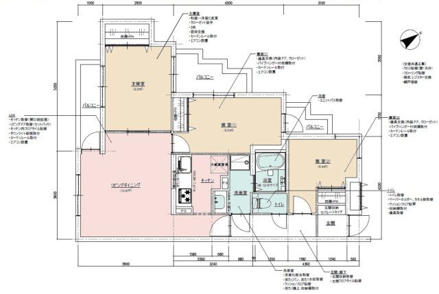 【間取り】 | セントエルモ玉川学園 | 3LDKは、リビングダイニングキッチンと3つの居室がある間取り。ファミリー層に非常に人気の高い間取りで、広々としたリビングで家族団らんを楽しみ、個室でプライベートな時間も確保できるのが大きな魅力です。