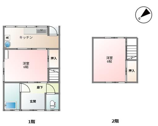 【間取り】 | 上福原４丁目F貸家 | 反転あり