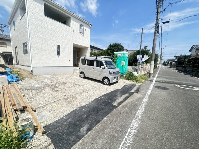 新築　前橋市大利根町第2　クレイドルガーデン　1号棟の駐車場|現地写真　駐車スペースは並列3台分可能です！
