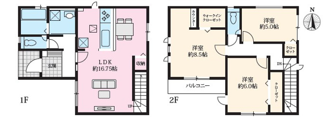 【間取り】 | 茅ヶ崎市柳島１丁目　新築分譲住宅４期　1号棟 | １号棟