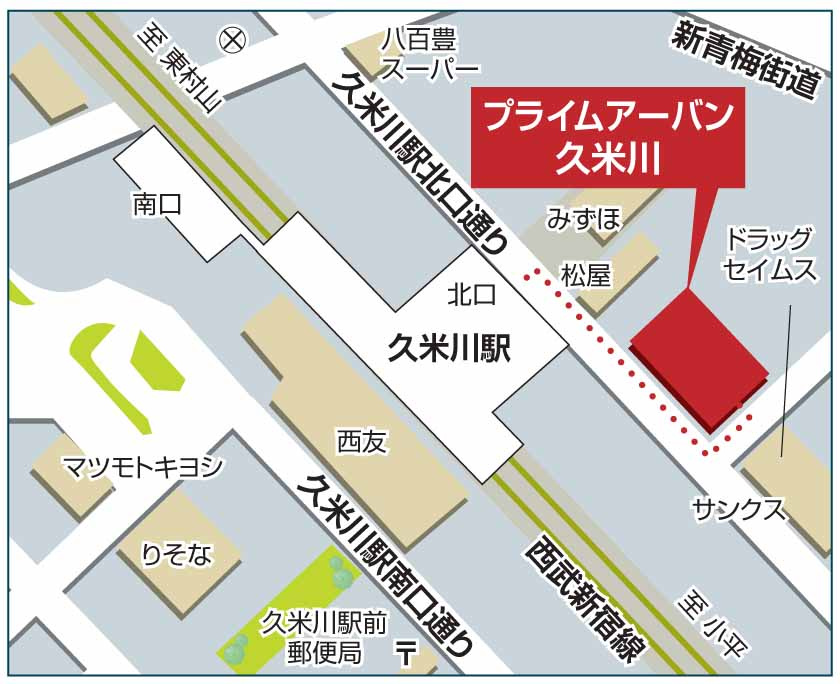 プライムアーバン久米川の地図