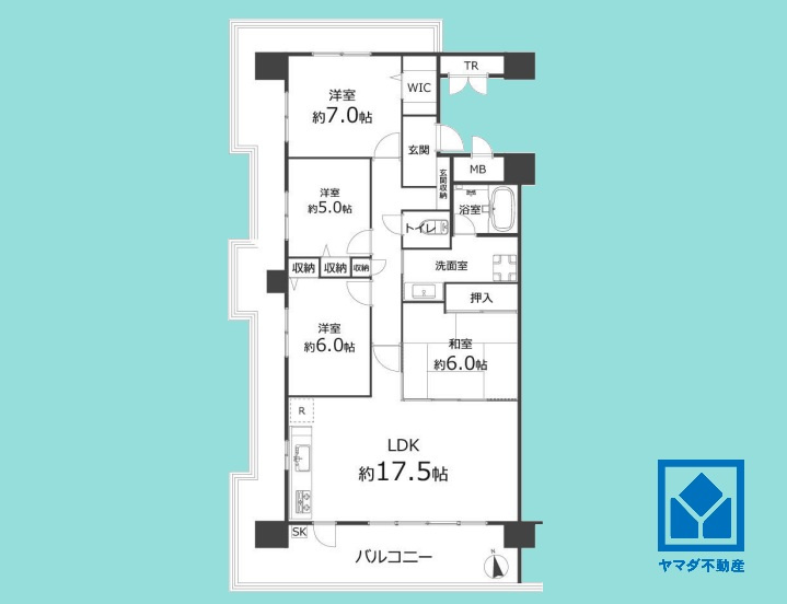 ロイヤルシャトー尼崎スプリングコートＡ棟の間取り|4LDK、専有面積94.33平米、14階建て2階部分の角部屋。耐震性・耐火性に優れたSRC造です。現在フルリフォーム中ですが、ご内覧可能となっております。当日案内も可能ですのでぜひお問い合わせください
