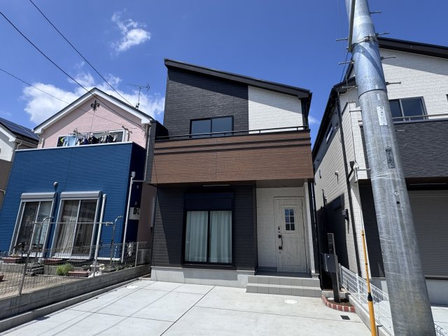 松戸市和名ケ谷新築戸建の外観|A号棟外観・完成済み内覧可能です！