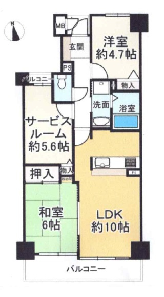 ロイヤルシャトー手柄南　　中古マンションの間取り