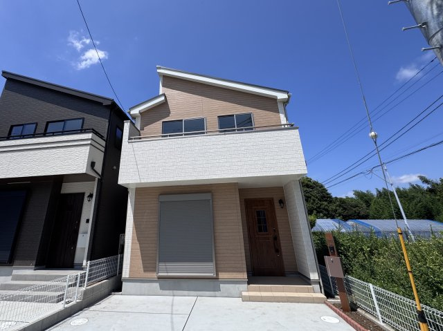 松戸市和名ケ谷新築戸建の外観|D号棟外観・完成済み内覧可能です！