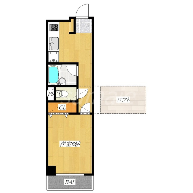 メインステージ赤羽北の間取り|ロフト付１Kタイプのお部屋です♪