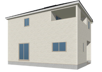 クレイドルガーデン前橋市大利根町第２　1号棟の外観パース|南面からの外観イメージです。