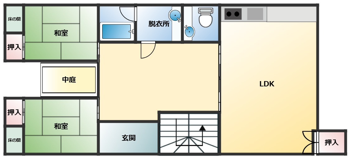 米子市錦海町2丁目　中古住宅の間取り|1F
