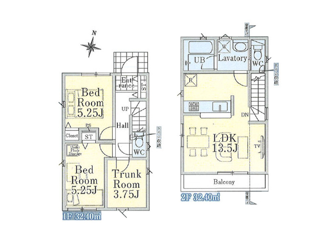 【間取り】 | 西東京市谷戸町1丁目　新築一戸建住宅　全1棟　(保谷店) | 陽当たり良く開放的な2階リビング。水回り集中設計で家事効率も良好です。※図面を基に作成しています。現況と異なる場合は現況を優先いたします。