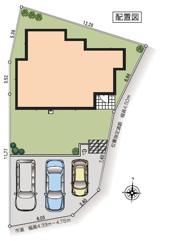 秦野市東田原　新築戸建　全1棟1号棟の区画図