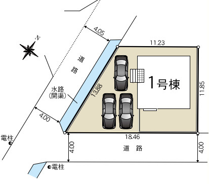 売新築戸建　富士市宮下の区画図