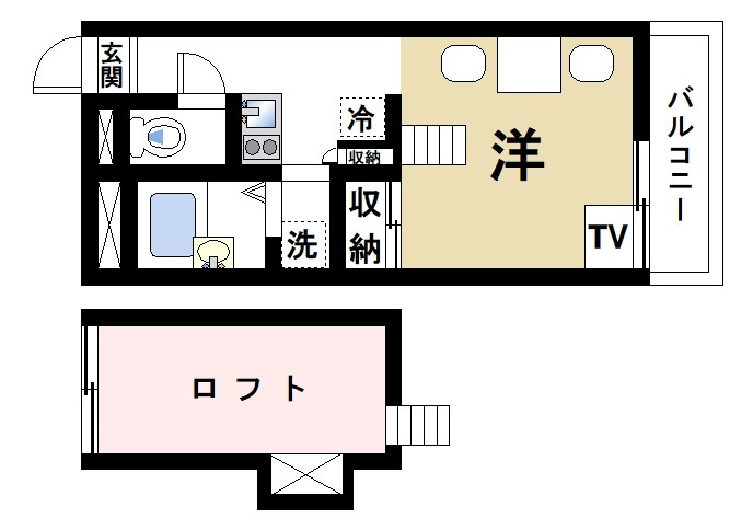 レオパレス冨田Ⅲの間取り|ロフト付きの人気間取り