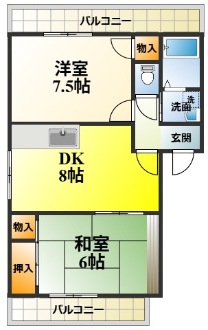 パティオ津久野の間取り