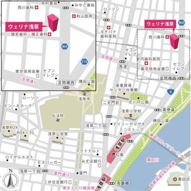 ウェリナ浅草の地図