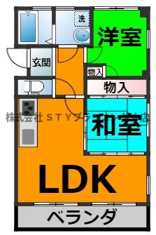 仲介手数料０円！コスモハイツ　SOHO可能物件の間取り