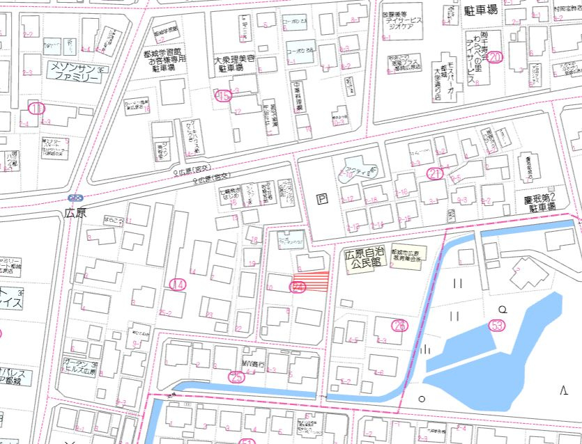 都城市広原町の売地の土地図
