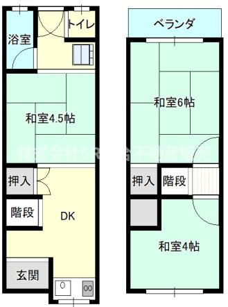 六万寺町1丁目中古テラスハウスの間取り|内装リフォーム済みで室内キレイです♪
