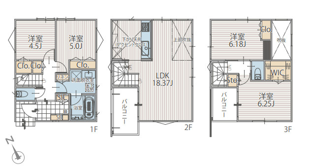 藤沢市鵠沼神明三丁目　第Ⅱ期　全12邸C-3号棟の外観