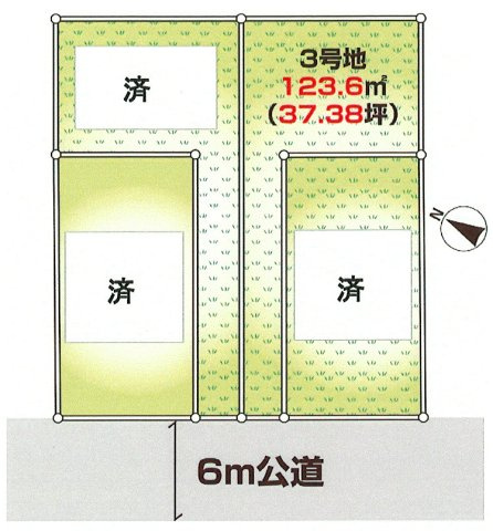 福生市加美平2丁目　土地全4区画の区画図