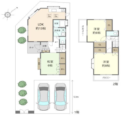 【間取り】 | 鶴ヶ島市上広谷　中古戸建