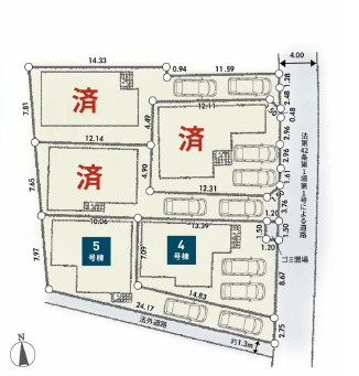 厚木市妻田南第2　新築戸建　全5棟5号棟の区画図